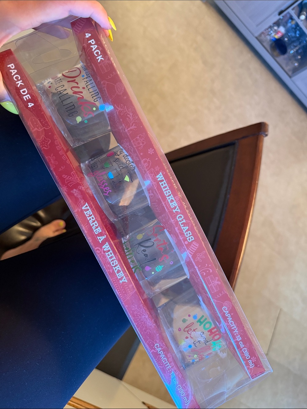 Multicolor Festive Whiskey Glasses - 4 Pack